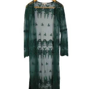 Haute Monde Teal Lace Duster